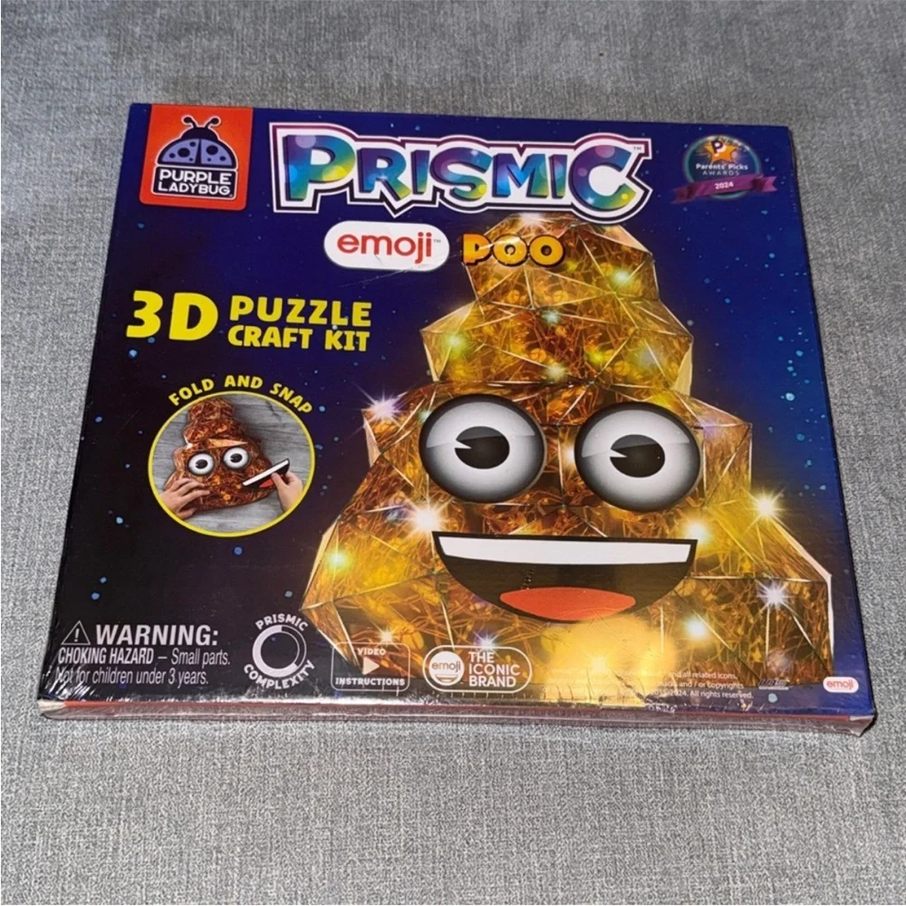 PRISM Emoji Poo 3D Puzzle Craft Kit with LED Lights - Brown